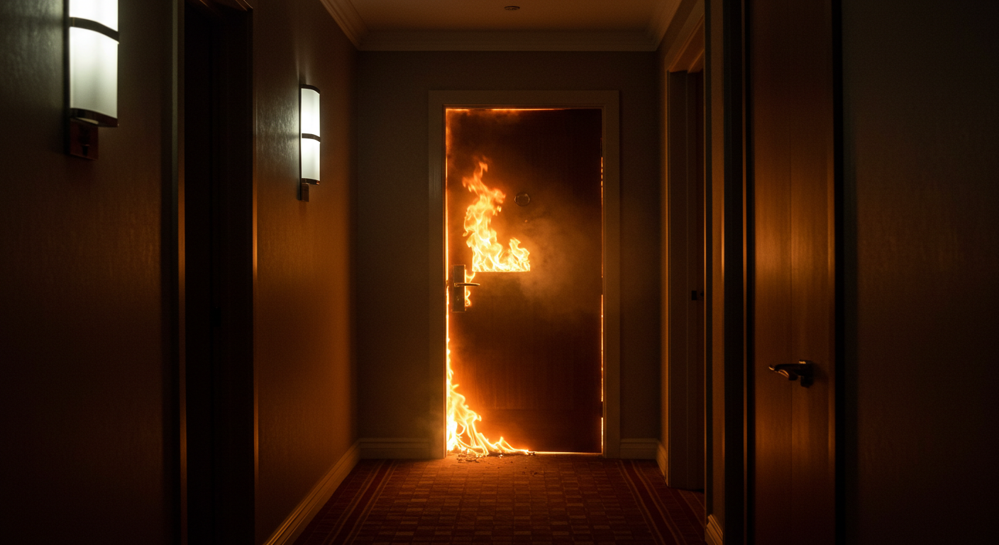 Urban Fire Doors – ahşap yüzeyli, duman contalı yangın kapısı render görseli
